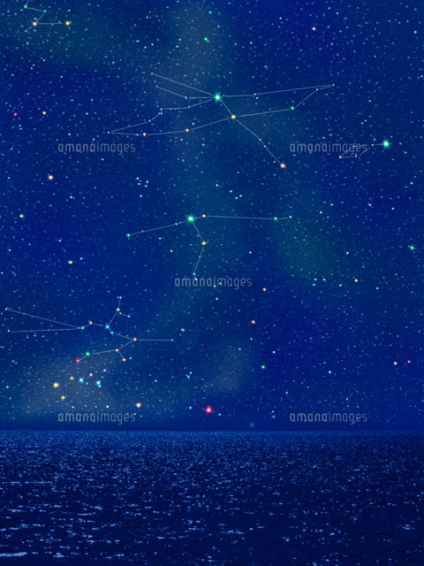 水平線と夏の星座 a の写真素材 イラスト素材 アマナイメージズ