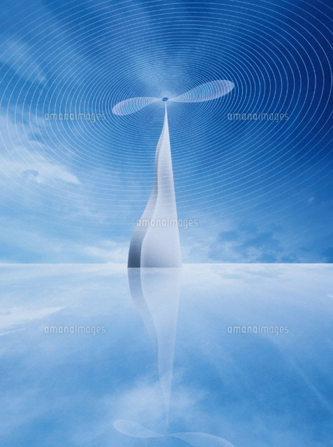 プロペラのある建物 青 の写真素材 イラスト素材 アマナイメージズ