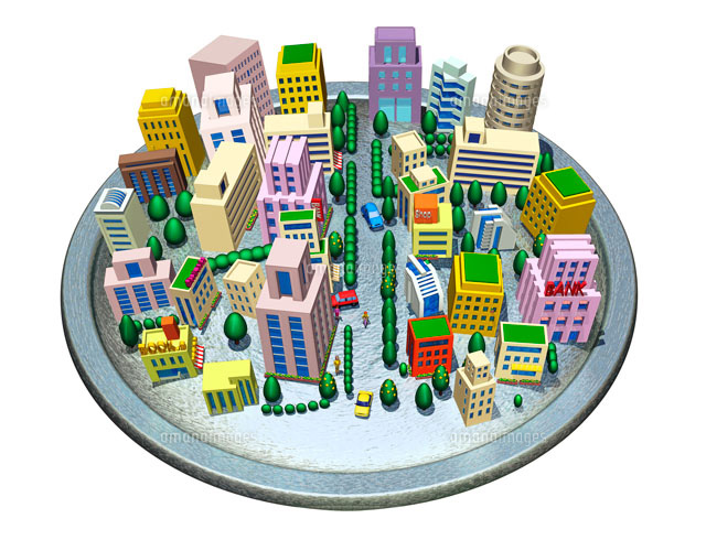 円盤の街 の写真素材 イラスト素材 アマナイメージズ