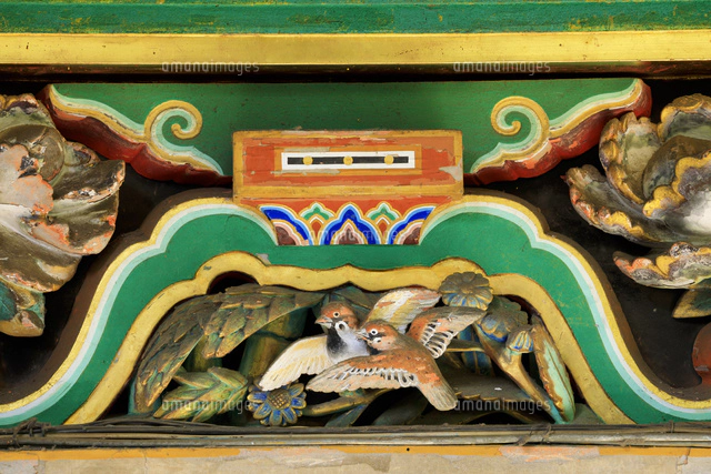 日光東照宮のスズメ[01010026973]の写真・イラスト素材｜アマナイメージズ