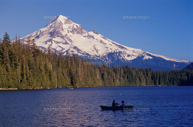 マウントフッドと湖 オレゴン州 アメリカ の写真素材 イラスト素材 アマナイメージズ