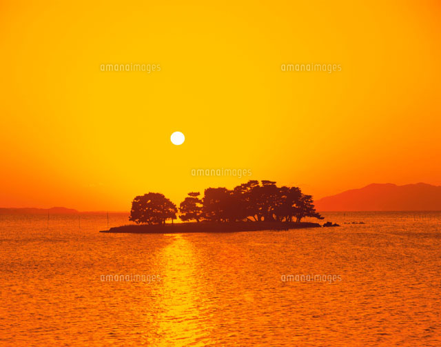 宍道湖夕景 松江市 島根県[01397003653]の写真・イラスト素材｜アマナ