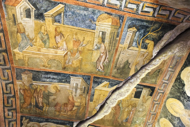 イヴァノヴォの岩窟教会群の宗教画[01431037790]の写真・イラスト素材