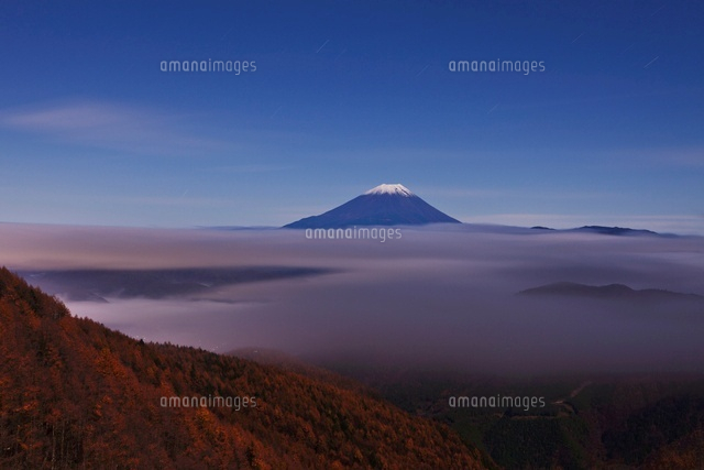 丸山林道より朝の富士山 の写真素材 イラスト素材 アマナイメージズ