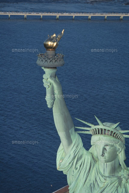 自由の女神の空撮 ニューヨーク アメリカ[01679012551]の写真