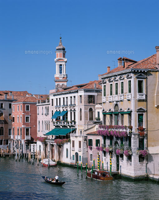 ヴェネツィア 大運河沿いの家並 イタリア[01683000697]の写真