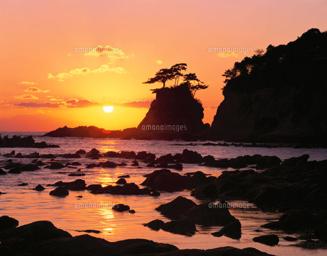 水彩画「荒崎海岸」 3月,三浦半島の荒崎海岸-美しい地層美の海岸の写真素材