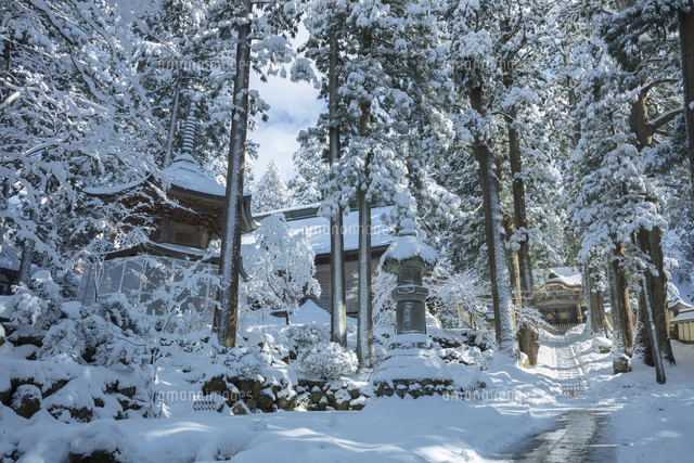 水彩画永平寺冬の絵絵画雪寺アートインテリア美術マーメイド紙