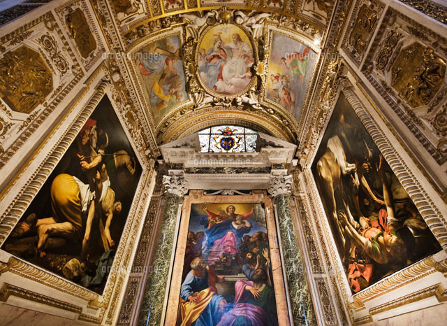 サンタ マリア デル ポポロ教会のカラヴァッジョの礼拝堂 の写真素材 イラスト素材 アマナイメージズ