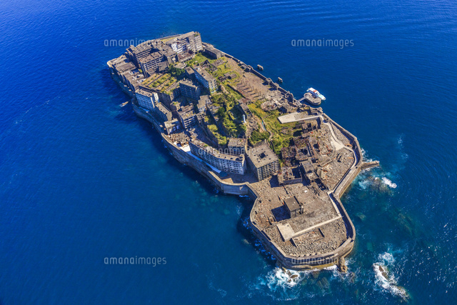 軍艦島 端島 空撮 の写真素材 イラスト素材 アマナイメージズ
