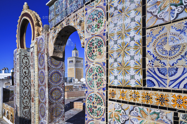 チュニジアン・モザイクのタイルとグランド・モスク[01888612458]の