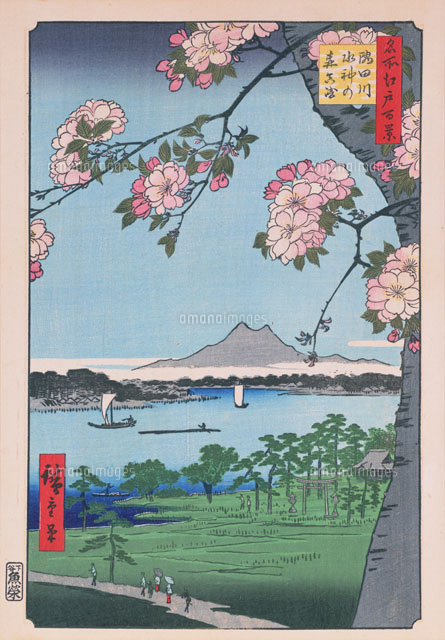 江戸百景 墨田川水神の森眞崎[02022347503]の写真・イラスト素材