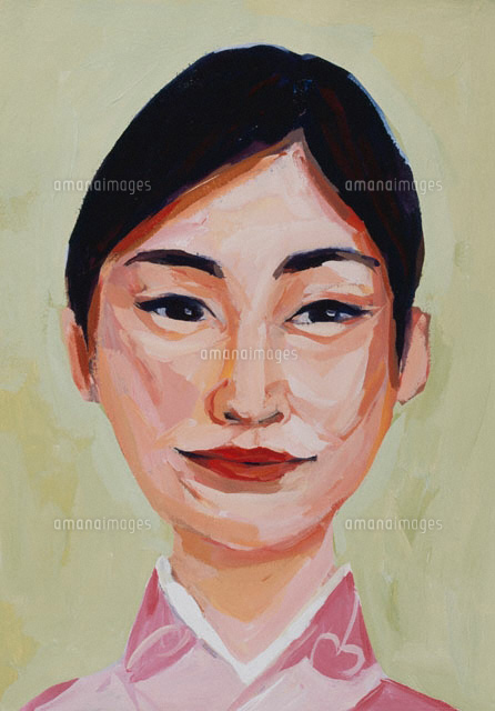 着物を着た日本人女性 イラスト[02112010120]の写真・イラスト素材