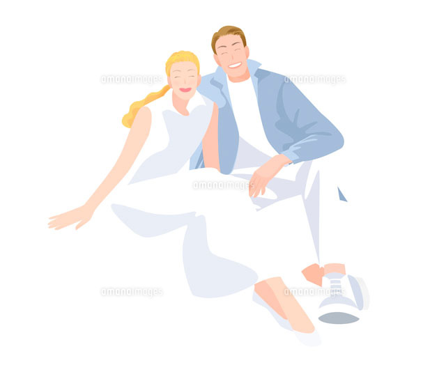 白い服で座る笑顔のカップル の写真素材 イラスト素材 アマナイメージズ 白い服で座る笑顔のカップル の写真素材 イラスト素材 アマナイメージズ