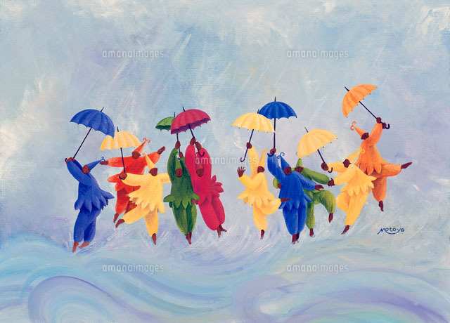 雨の妖精 手書きイラスト 100 正規品