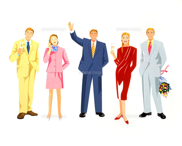 交流会のイラスト素材 アマナイメージズ