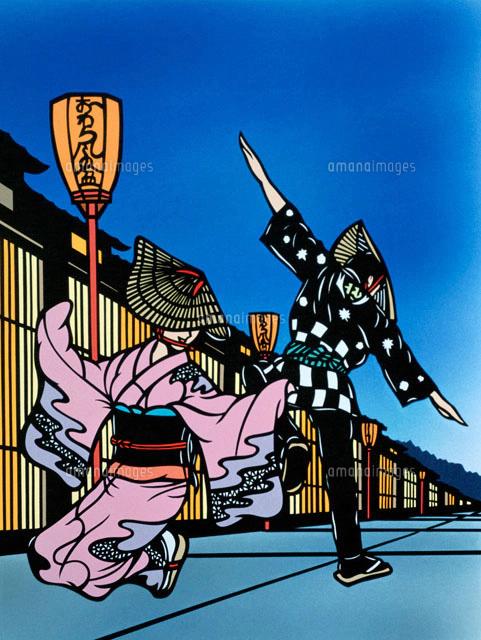 油彩画『おわら風の盆』S１０ 油彩画『おわら風の盆』S10