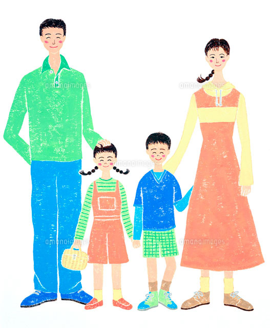 若い夫婦と子供二人 の写真素材 イラスト素材 アマナイメージズ
