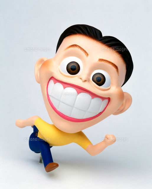 笑顔で走る男性 の写真素材 イラスト素材 アマナイメージズ