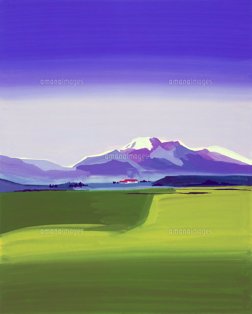 夏が来れば思い出す草原山空遠い風景の眺め[02237005517]の写真