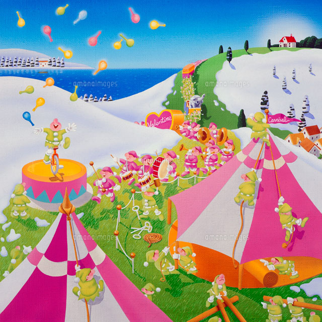 春を運んで来た妖精達の絵ブラスバンドなど の写真素材 イラスト素材 アマナイメージズ