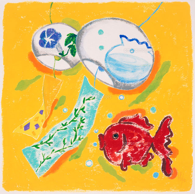 風鈴と金魚 の写真素材 イラスト素材 アマナイメージズ