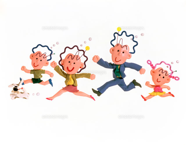 立体 家族で走れみんなが走る犬も走る の写真素材 イラスト素材 アマナイメージズ