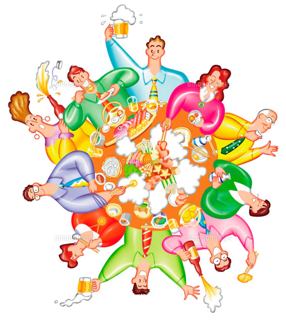 交流会のイラスト素材 アマナイメージズ