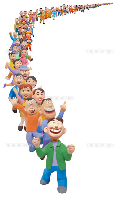 ガッツポーズをする男性を先頭とした行列 の写真素材 イラスト素材 アマナイメージズ ガッツポーズをする男性を先頭とした行列 の写真素材 イラスト素材 アマナイメージズ