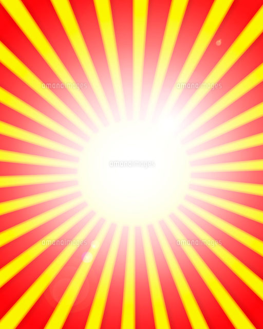 赤と黄色の放射状の光のイメージ の写真素材 イラスト素材 アマナイメージズ