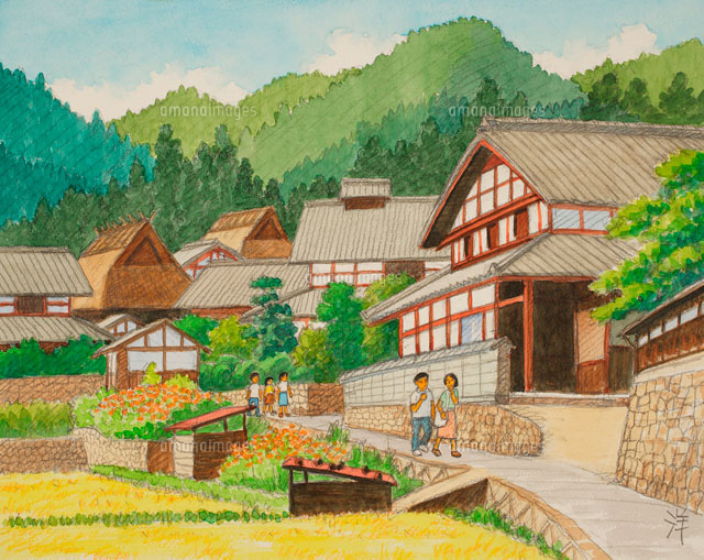 水彩「京の四季」 寂光院への道 左京 大原[02237009386]の写真