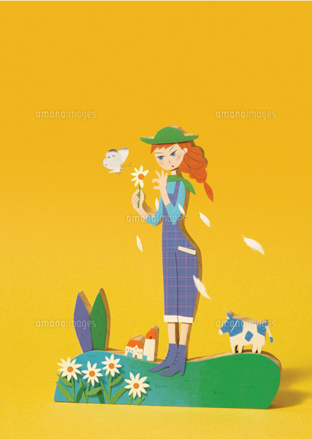 立体 4月 花占いをする女性 の写真素材 イラスト素材 アマナイメージズ 立体 4月 花占いをする女性 の写真素材 イラスト素材 アマナイメージズ