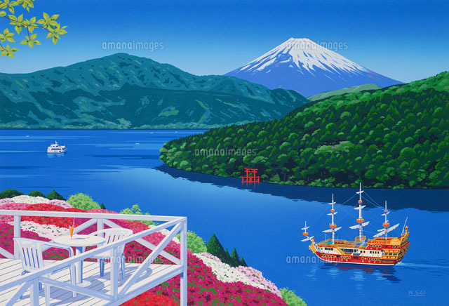 芦ノ湖 の写真素材 イラスト素材 アマナイメージズ