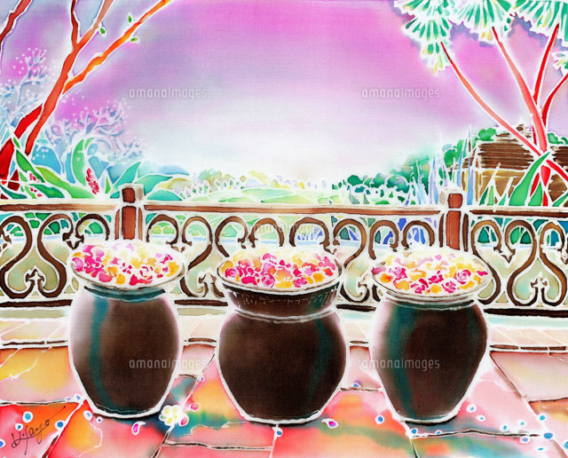 バリ 夕暮れのプレリュード の写真素材 イラスト素材 アマナイメージズ