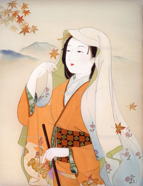 美人画 紅葉狩り[02237011449]の写真・イラスト素材｜アマナイメージズ