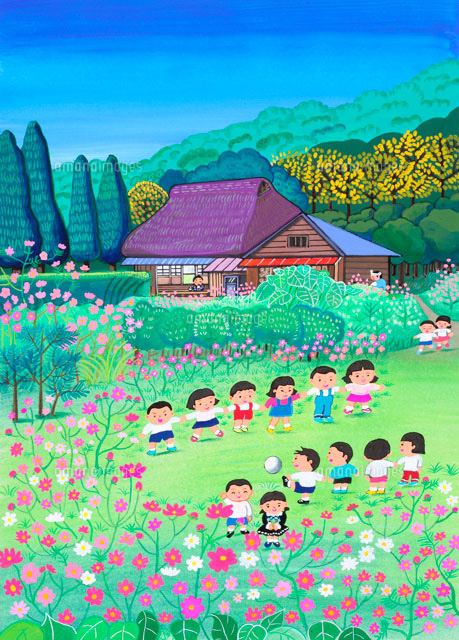 風景画『コスモス畑と共に』 - イラストレーターズ通信 絵画 風景画