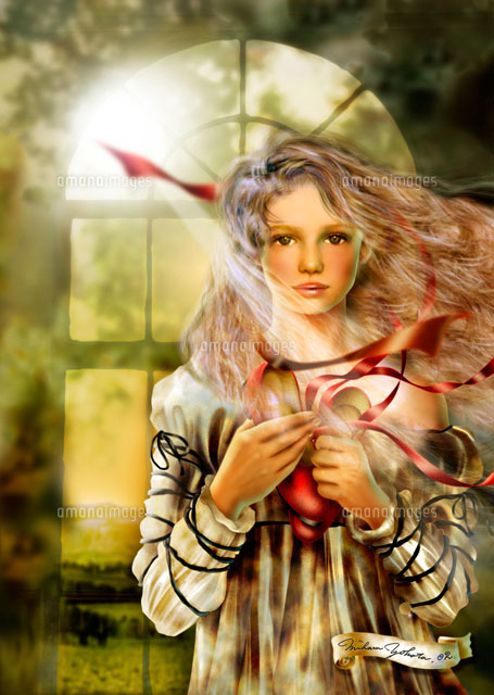 赤い靴を持っている女の子 の写真素材 イラスト素材 アマナイメージズ