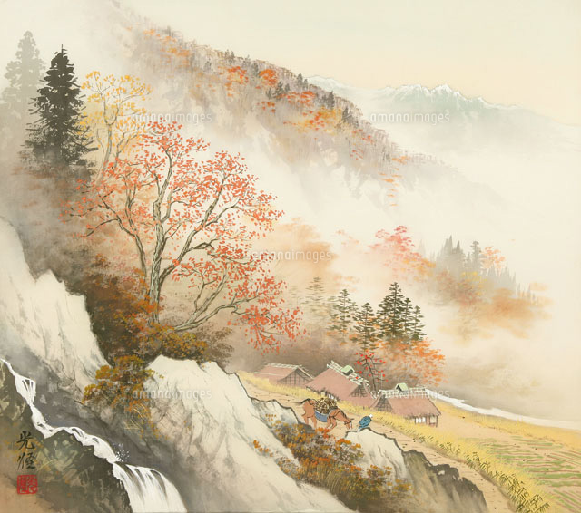 印刷　まくり絵画　山水　まとめ 印刷 まくり絵画 山水 まとめ