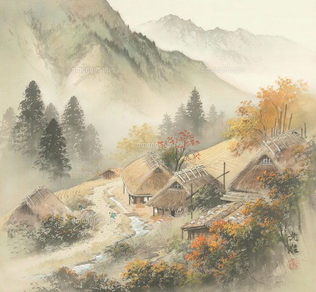 津久井の風景画（晩秋 農道） 津久井の風景画（晩秋 農道）