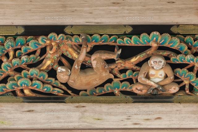日光東照宮 神厩舎の猿の彫刻（左から6番目）[02335002969]の写真