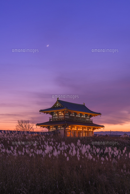 馬と古城夕陽が沈む雰囲気が出た作品です。 緋色の夕日 | アートプリント