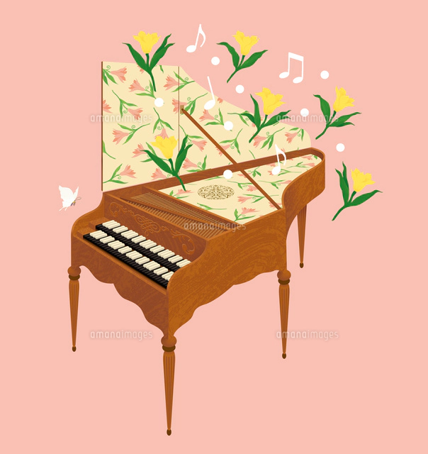 静物 チェンバロとチューリップ の写真素材 イラスト素材 アマナイメージズ