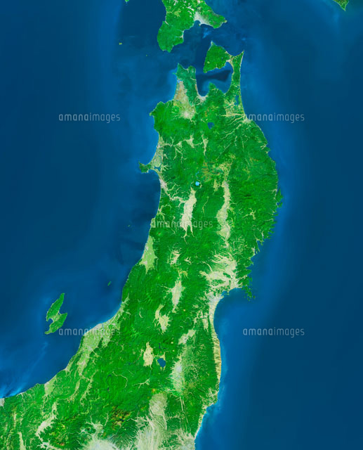 東北地方の衛星画像 の写真素材 イラスト素材 アマナイメージズ