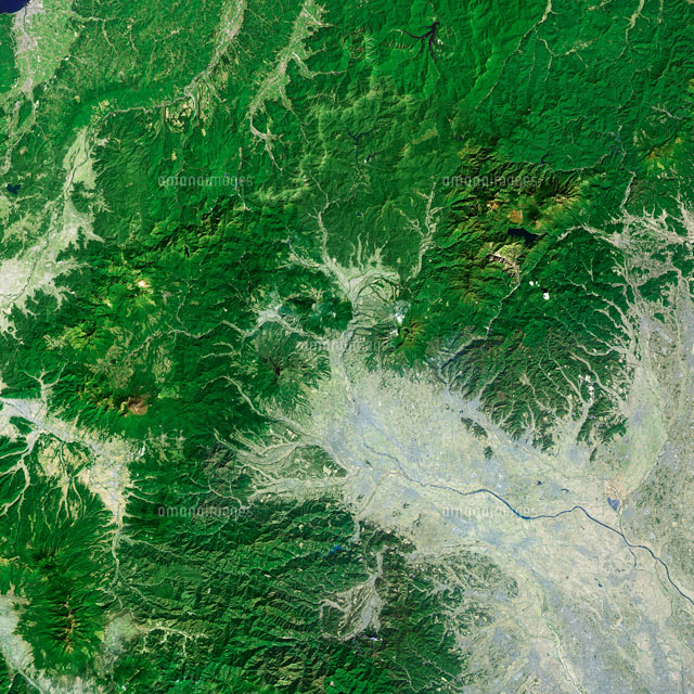 関東地方群馬県の衛星画像 の写真素材 イラスト素材 アマナイメージズ