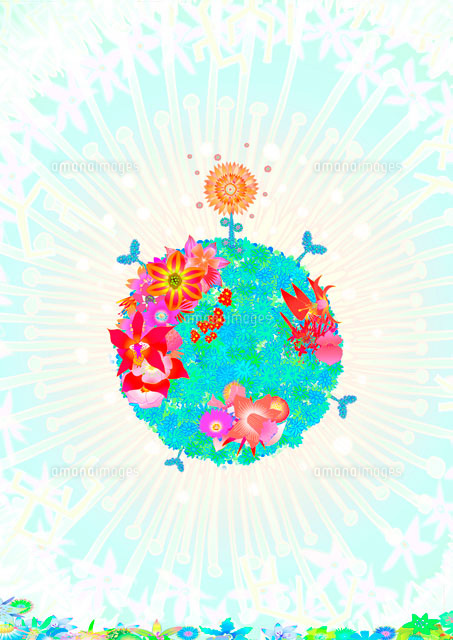 花の地球[02432000212]の写真・イラスト素材｜アマナイメージズ