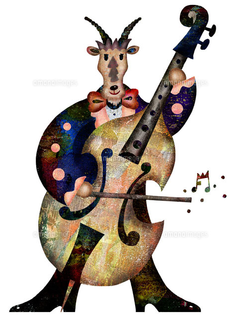 シカとコントラバス の写真素材 イラスト素材 アマナイメージズ