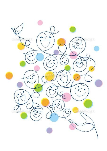 色々な人々の顔と鳥と手 の写真素材 イラスト素材 アマナイメージズ