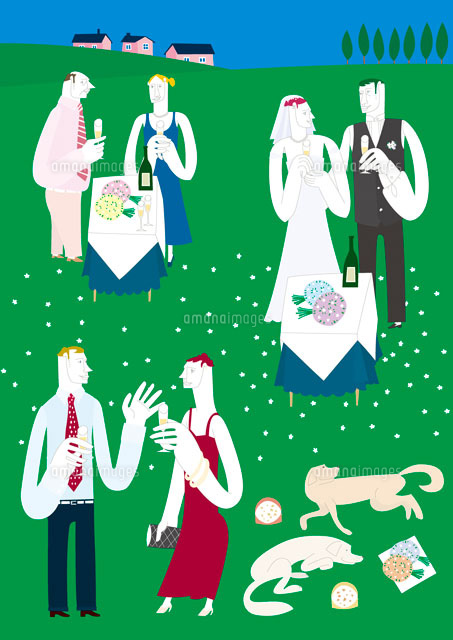 結婚式で乾杯をする人々 の写真素材 イラスト素材 アマナイメージズ