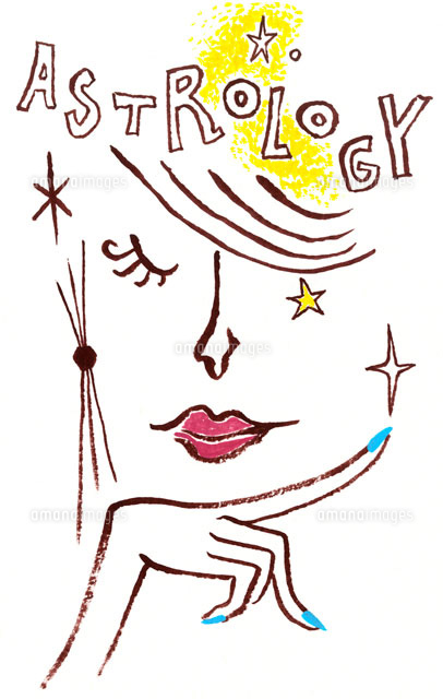 Astorologyの文字と目をふせる女性 の写真素材 イラスト素材 アマナイメージズ