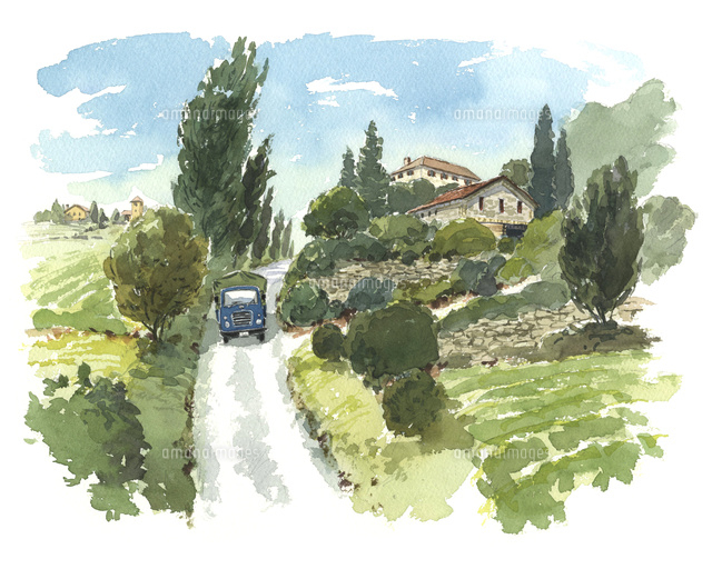 坂を下るトラック の写真素材 イラスト素材 アマナイメージズ